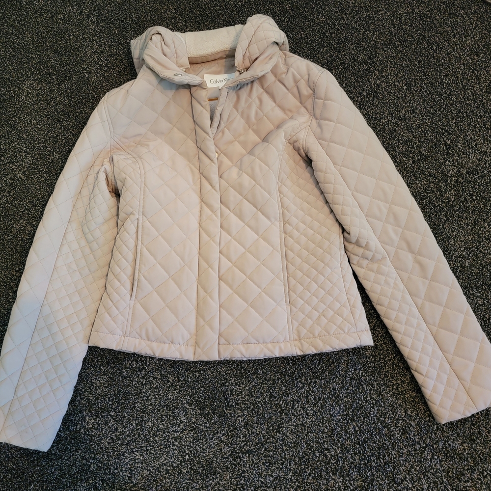 Calvin Klein Cream Quilted Puffer Jacket
